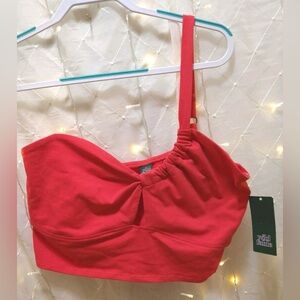 Wild Fable Vibrant Red Gathered Top